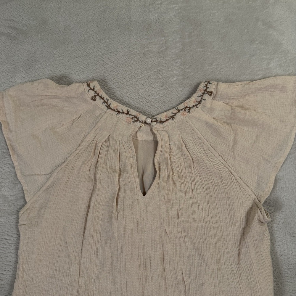 Moon River Anthropologie Small Embroidered Lace Hem Boho Midi Dress - Picture 8 of 9